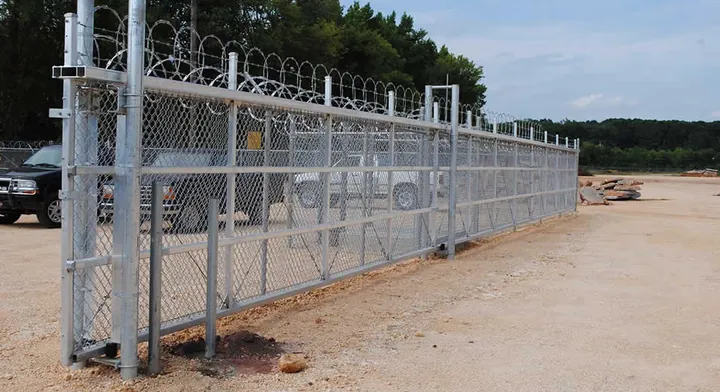Secured lot fencing installed by Allsteel Fence