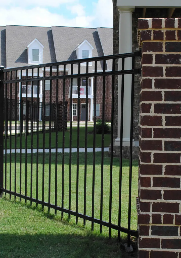 Aluminum with brick columns