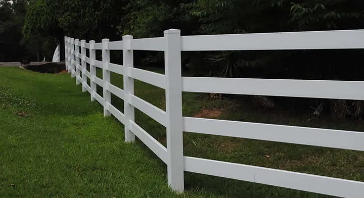 Vinyl picket fencing installed by Allsteel Fence