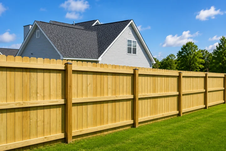 Wood privacy fence at a Birmingham home