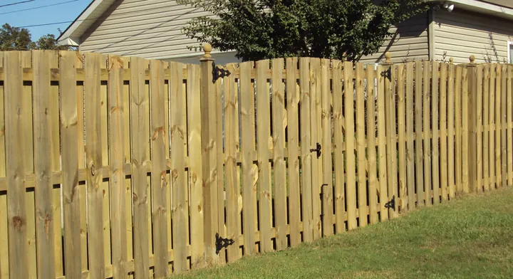 Shadowbox privacy fencing installed by Allsteel Fence