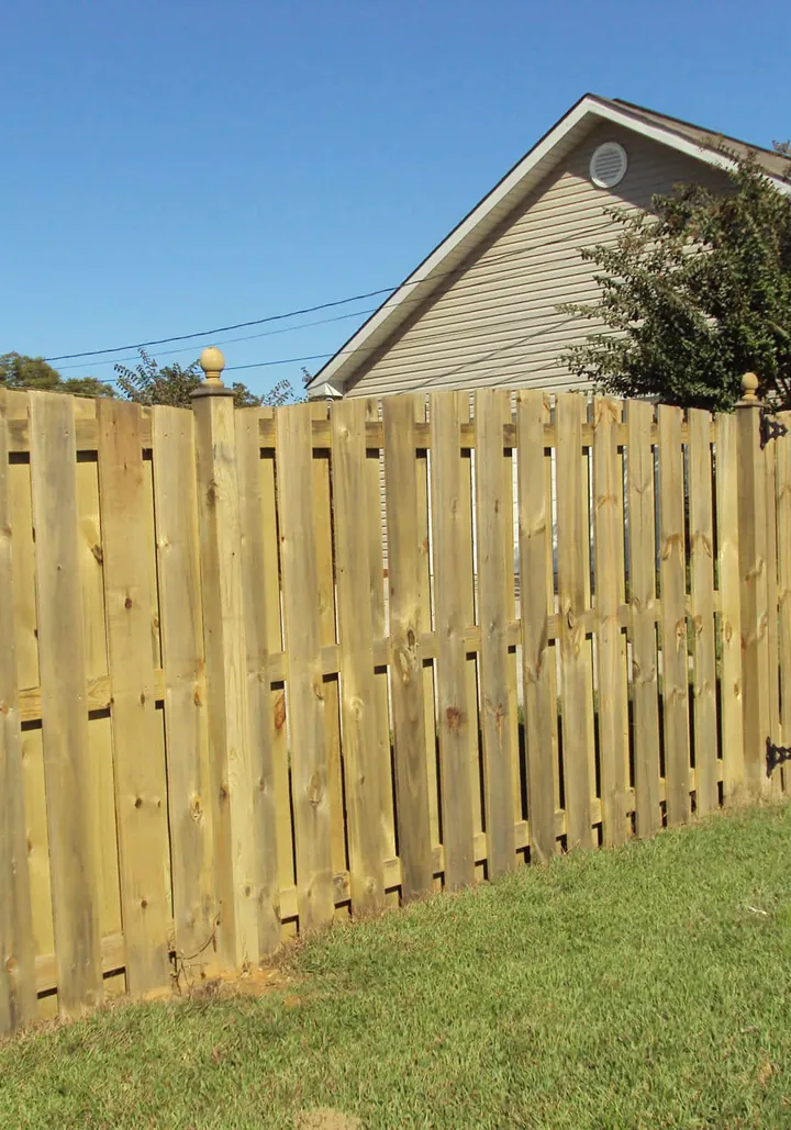 Wood privacy fencing installed by Allsteel Fence