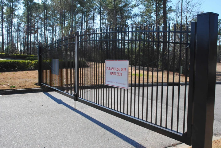 Automated slide gate at a property entrance